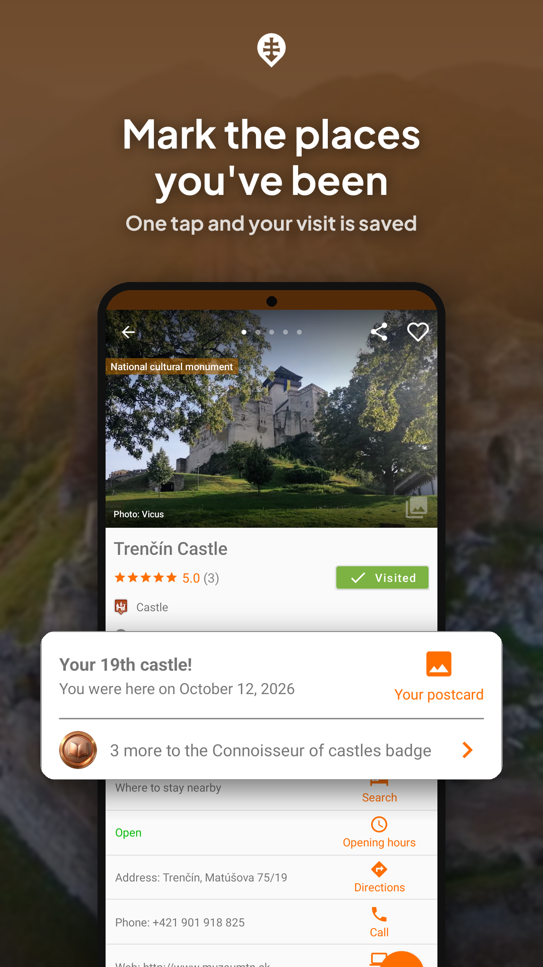 Zbierky v appke Turistické atrakcie Slovenska